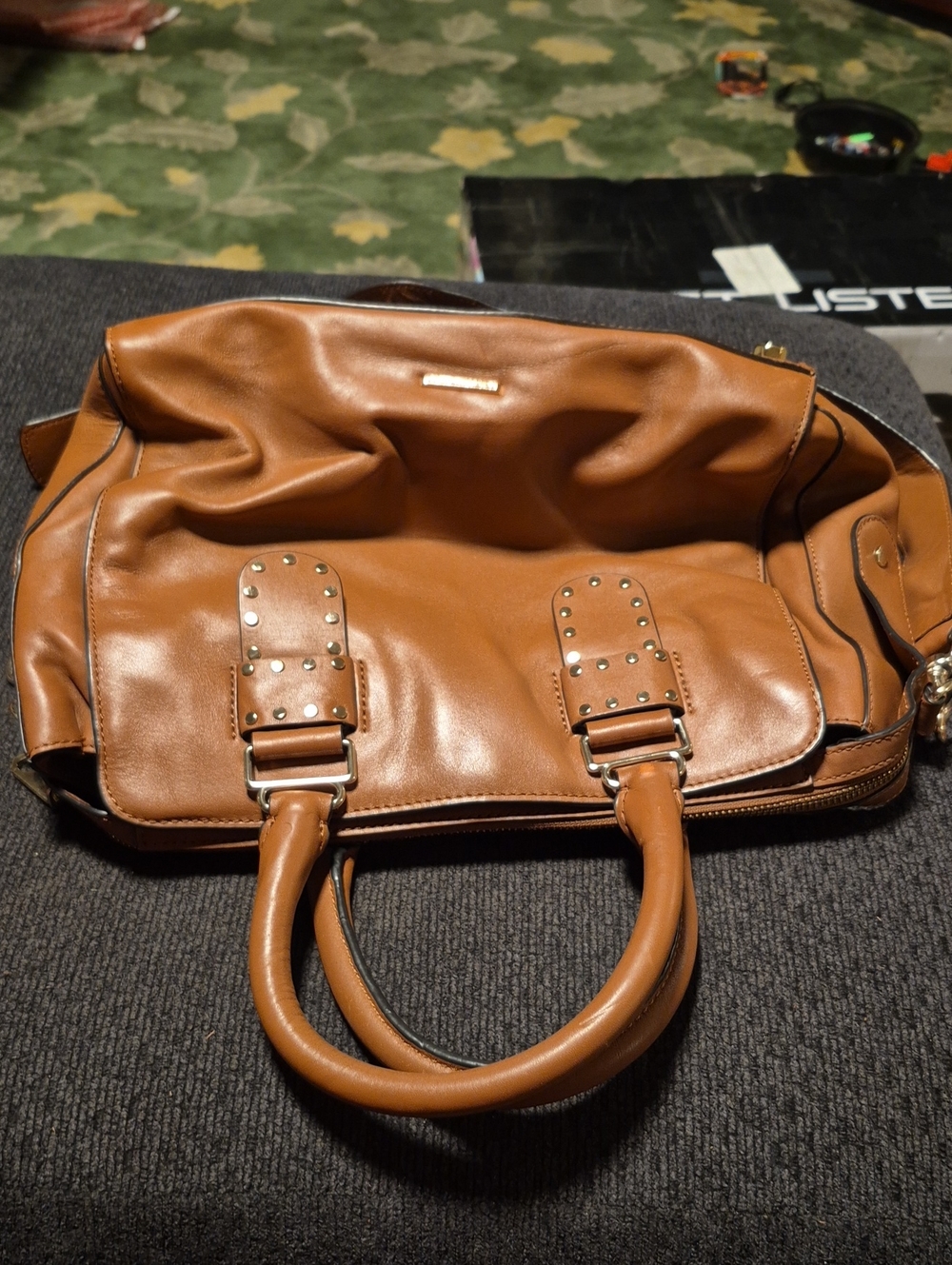 Women's Tan Leather Satchel Handbag